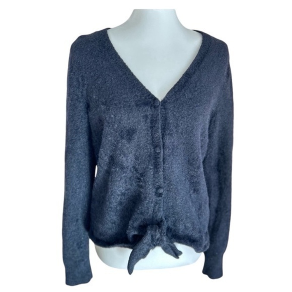 Olivia Sky fluffy button-down cardigan sweater